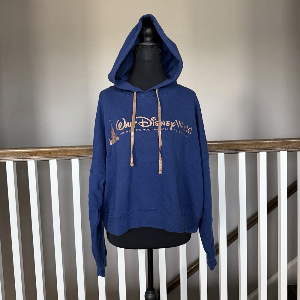Walt Disney World 50th Anniversary WDW Cropped Hoodie Large Sweatshirt Castle
